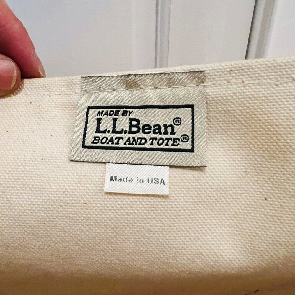 Vintage 1980s L.L Bean Boat And Tote Large Heavy Canvas Bag USA Red/White - Picture 16 of 16